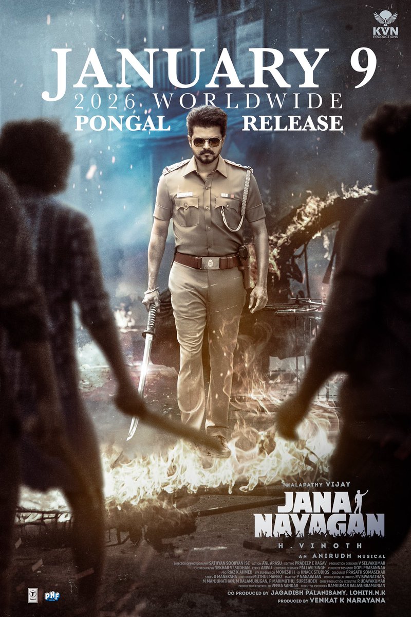 January 9th Worldwide Pongal Release 🔥 

#JanaNayagan <a href="/actorvijay/">Vijay</a> #HVinoth <a href="/Jagadishbliss/">Jagadish</a> <a href="/LohithNK01/">Lohith NK</a>