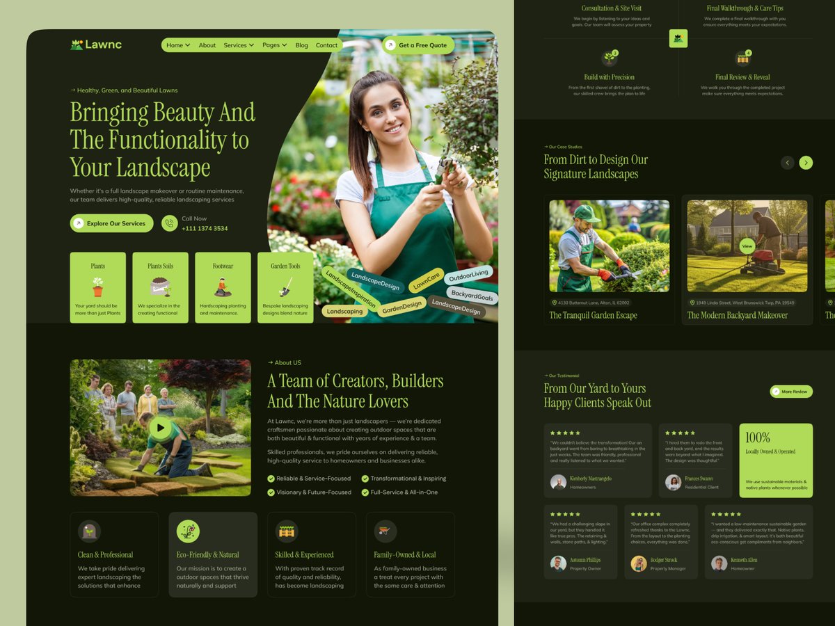 SbShahria's tweet photo. Landscaping Contractor Website Design
Clean, modern UI with a nature-inspired color palette

#landscaping #lawncare #WebsiteDevelopment #webdesign #gardenining #wordpresswebsite https://t.co/mExG4RyaSh