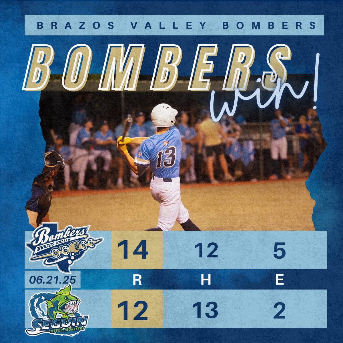 We don’t fold. We fight.
Huge comeback. Huge win. Huge statement. 
⚾️ 🔥 💣 #BVBombers #GoBombers #BombSquad
