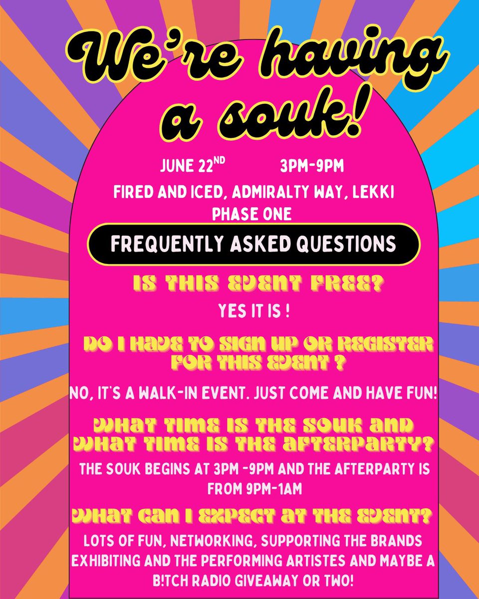 It’s SOUK O’CLOCK 

We have so many amazing vendors and collaborations today! And if you miss the souk we always have the after party!!!