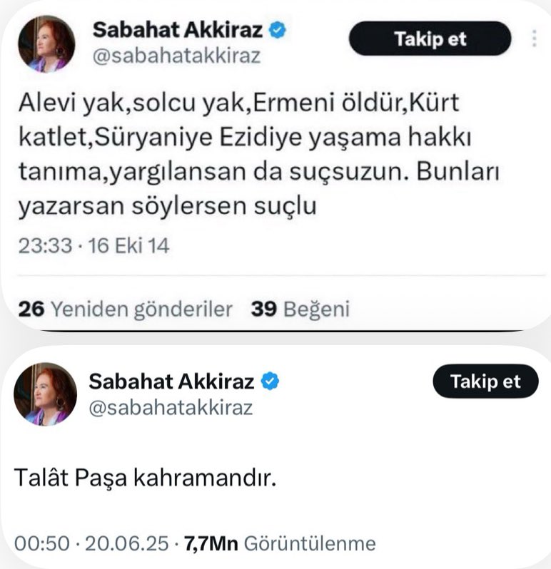 Abese İrca (@abese_irca) on Twitter photo Cahilliğime verin lütfen Sabahat Hanım. İlk paylaşımınızda Ermeni öldürdüğünü iddia ettiğiniz kişi kimdi?
<a href="/sabahatakkiraz/">Sabahat Akkiraz</a> Cahilliğime verin lütfen Sabahat Hanım. İlk paylaşımınızda Ermeni öldürdüğünü iddia ettiğiniz kişi kimdi?
<a href="/sabahatakkiraz/">Sabahat Akkiraz</a>