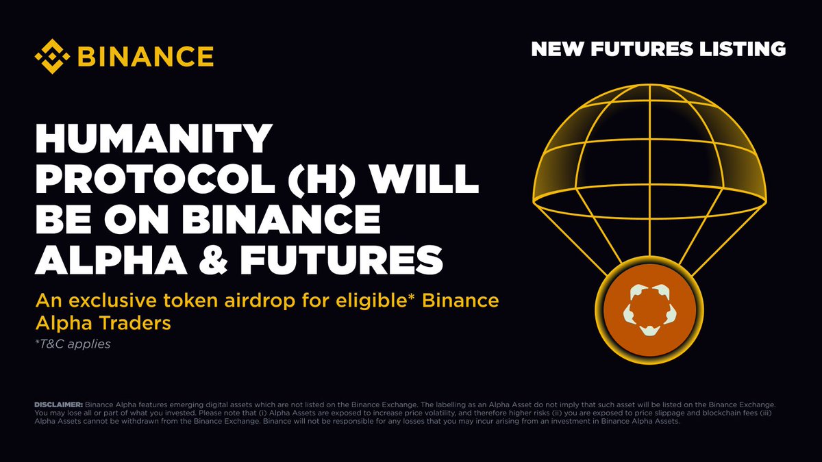 Update on <a href="/Humanityprot/">Humanity</a> 

$H TGE and listing are coming this 25th June 2025 at 9:00 AM UTC. 

Mexc, Bybit and Binance Alpha have already announced the listing. 

$H is an ERC20 Token with 10B Total Supply and 12% reserved for the fairdrop. 

Let's remember that they've raised