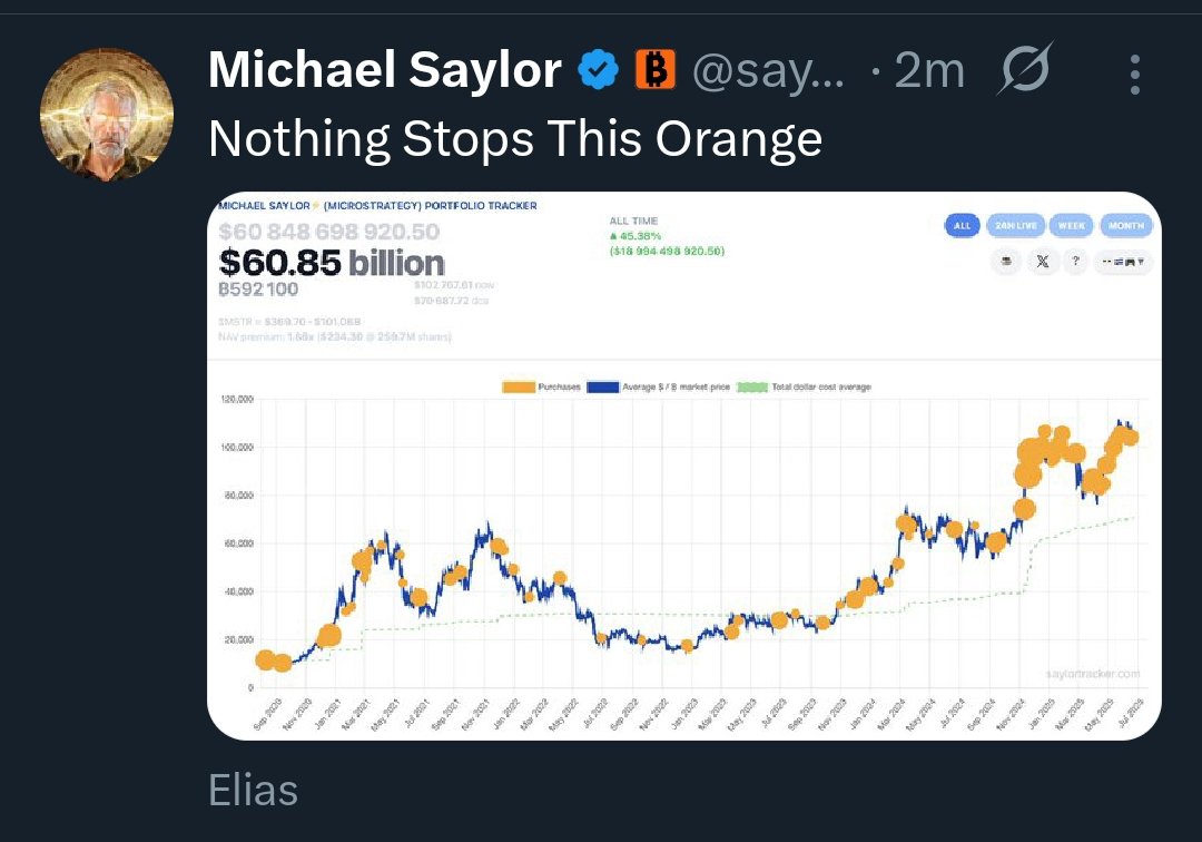 ๐ช๐๐๐๐๐ ๐๐๐ (@_cryptozee) on Twitter photo JUST IN: Michael Saylor posted the Saylor Bitcoin tracker again ๐
Strategy always announce a new BTC purchase the next day ๐
<a href="/saylor/">Michael Saylor</a> JUST IN: Michael Saylor posted the Saylor Bitcoin tracker again ๐
Strategy always announce a new BTC purchase the next day ๐
<a href="/saylor/">Michael Saylor</a>
