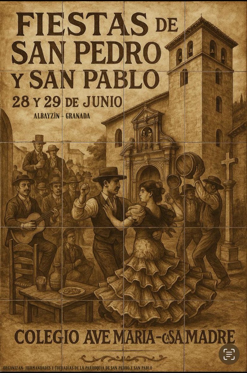 🎉 ¡Recuperamos las fiestas de San Pedro y San Pablo en el bajo Albayzin!

🗓️ Días 28 y 29 de junio.
📍 En <a href="/AMcasamadre/">Ave María Casa Madre</a> (Cuesta del Chapiz, 3).

🎶 Música en directo, precios populares y actividades para todos los públicos frente a la Alhambra.

#FiestasSanPedroySanPablo2025