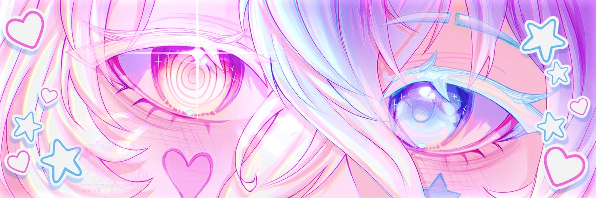 cloudingfluff's tweet image. Received an absolutely gorgeous eye banner from @krisisnotcover !! I'm so amazed by this piece it's so beautiful ;___;