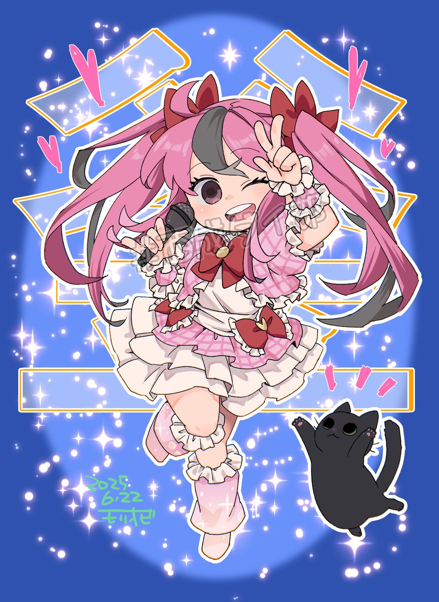 sdannum's tweet photo. モリオビさん（@mori_obi）の釜ソニLIVE verヨーコちゃんのFA！！めちゃアイドルしてる激かわヨーコちゃんと背景に輝く釜ソニの釜の字・釜ソニブルーがヨーコちゃんピンクと奇跡のマリアージュ…！！ センマイchangもマジ マジカルcuteアニマル…🙏😭眼福ですありがとうございます！！😭
#西成ダイ部 https://t.co/TO4k5QBiZJ