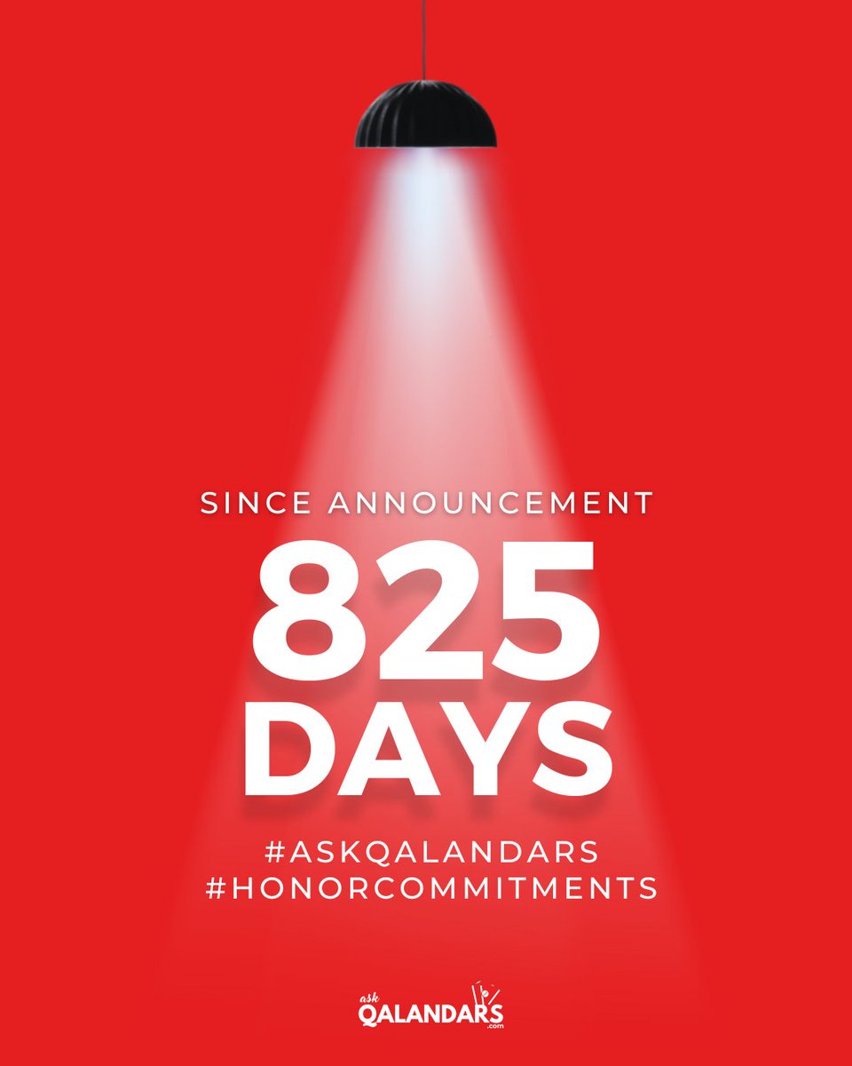 AskQalandars's tweet image. 825 days—faith tested, not broken. 

#LahoreQalnadars #AskQalandars #HonorCommitments #DilSeQalandar