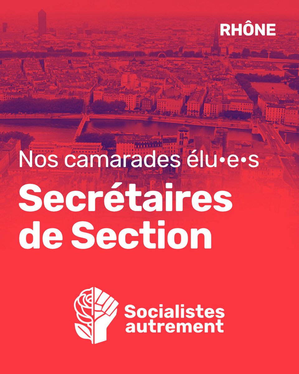 🔴 À l’issue du vote fédéral du 19 juin dernier, plusieurs camarades de Socialistes Autrement ont été élu·e·s secrétaires de section.

➡️ Un fil pour leur rendre hommage et saluer leur engagement militant👇

#PS #SocialistesAutrement #Rhône