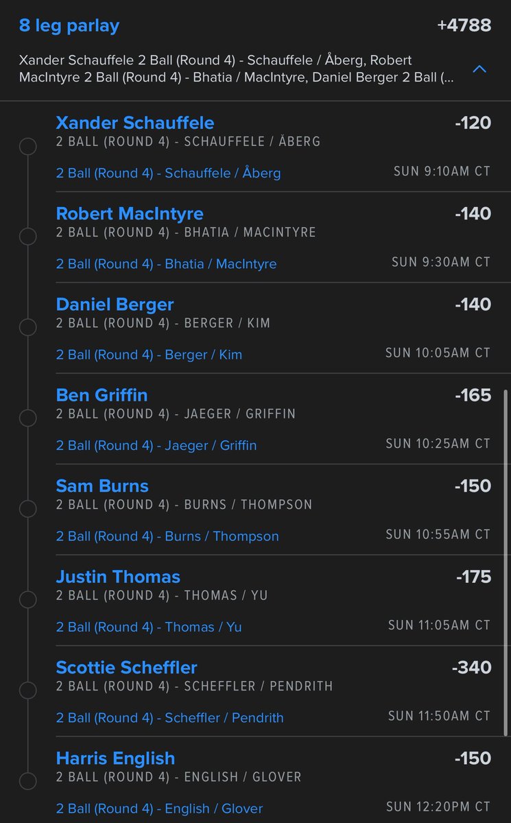 LoudJargon's tweet image. Who wanna ride this golf parlay with me. #gamblingX #GamblingTwitter #2ball #golf