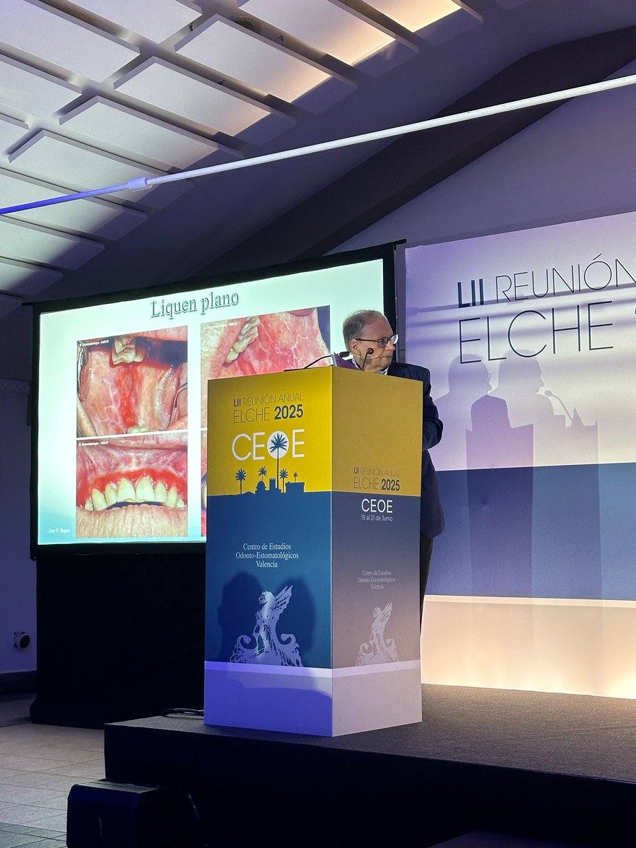 JoseVBagan's tweet photo. Conferencia del Dr. Jose V. Bagán sobre “La medicina bucal más frecuente en la clínica dental” en la LII Reunión anual del Centro de Estudios Odonto-Estomatológicos” en Elche. 20 junio 2025 https://t.co/Pn5LEWQYS0
