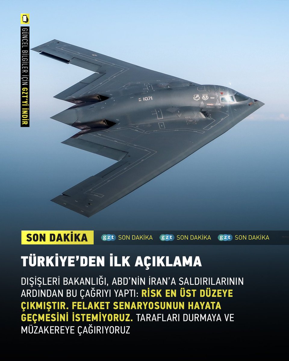 🔴ABD'nin İran’a yönelik saldırısıyla ilgili Türkiye’den ilk açıklama yapıldı