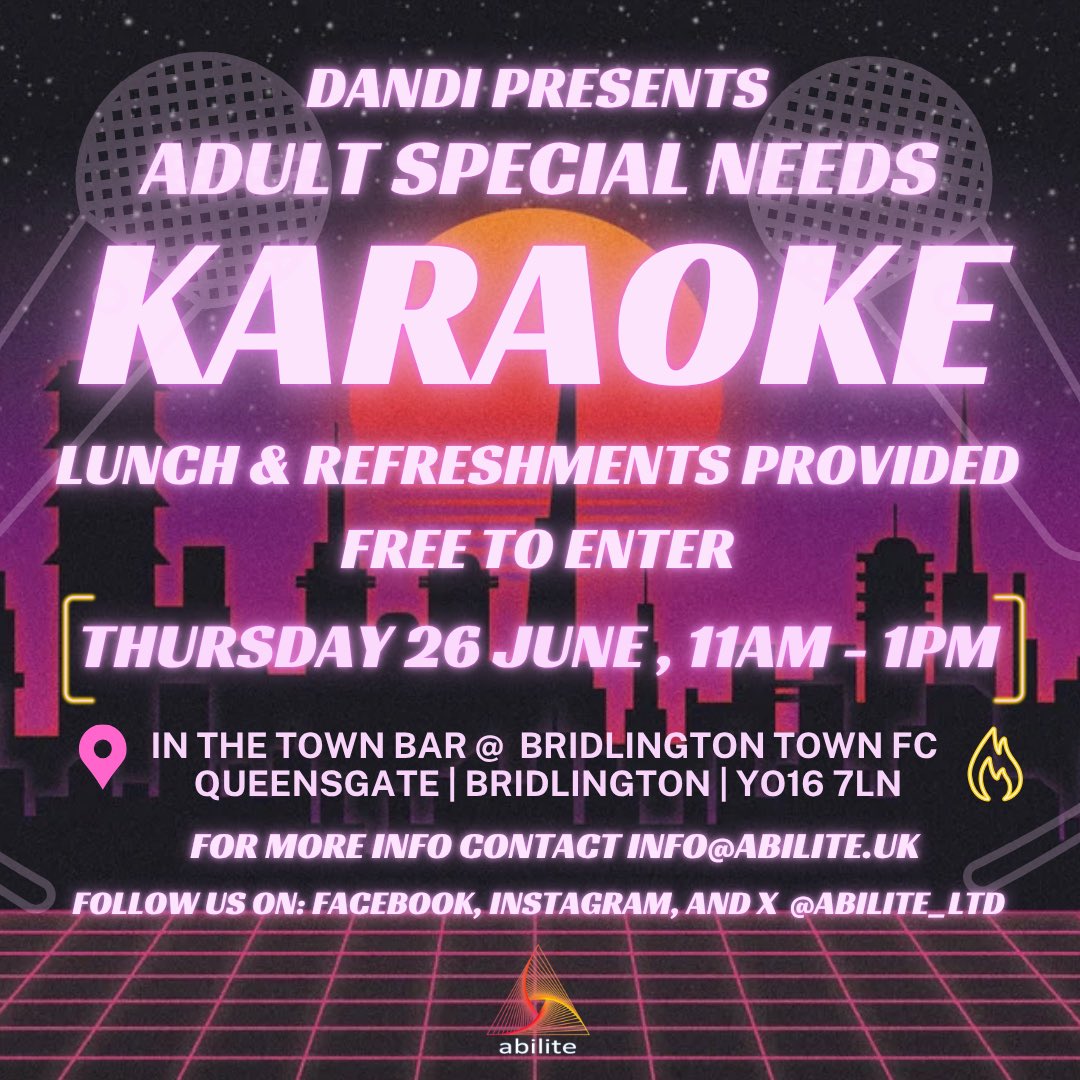 This will be fun! 
This coming Thursday at our DANDI Social club we are having Karaoke 🎤 
Usual time and place 👍🏼🤩

Please share 🫶🏼