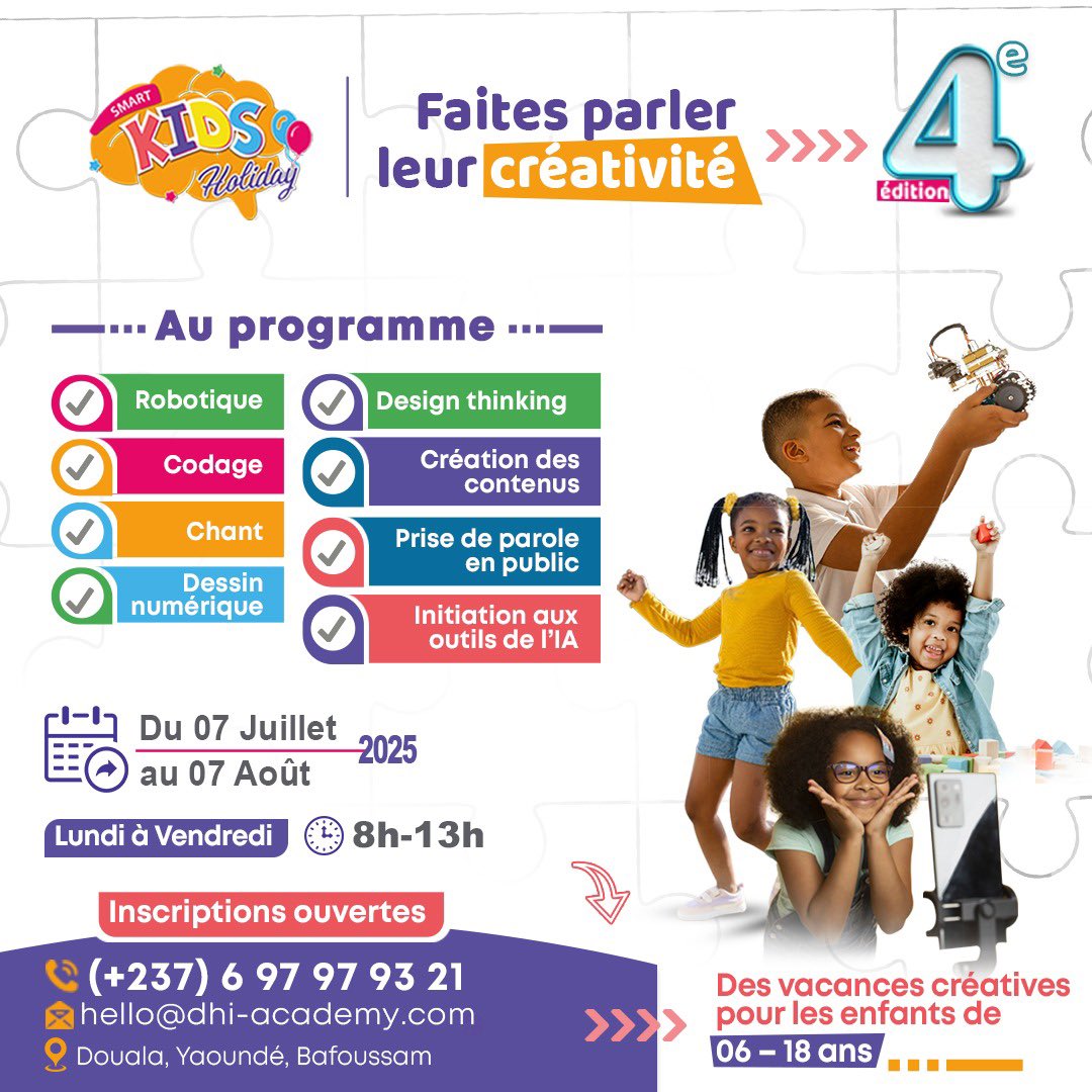 MouenAstrid's tweet photo. Je remets ça ici chers parents de X ! 

#SmartKidsHoliday c’est un très beau programme et ils sont supers bien encadrés par des jeunes tatas (je fais partie) et tontons du digital. 

Pour toutes autres infos, vous pouvez me DM ou écrire directement à ce numéro : 697 97 93 21 https://t.co/y2iqolfy9X