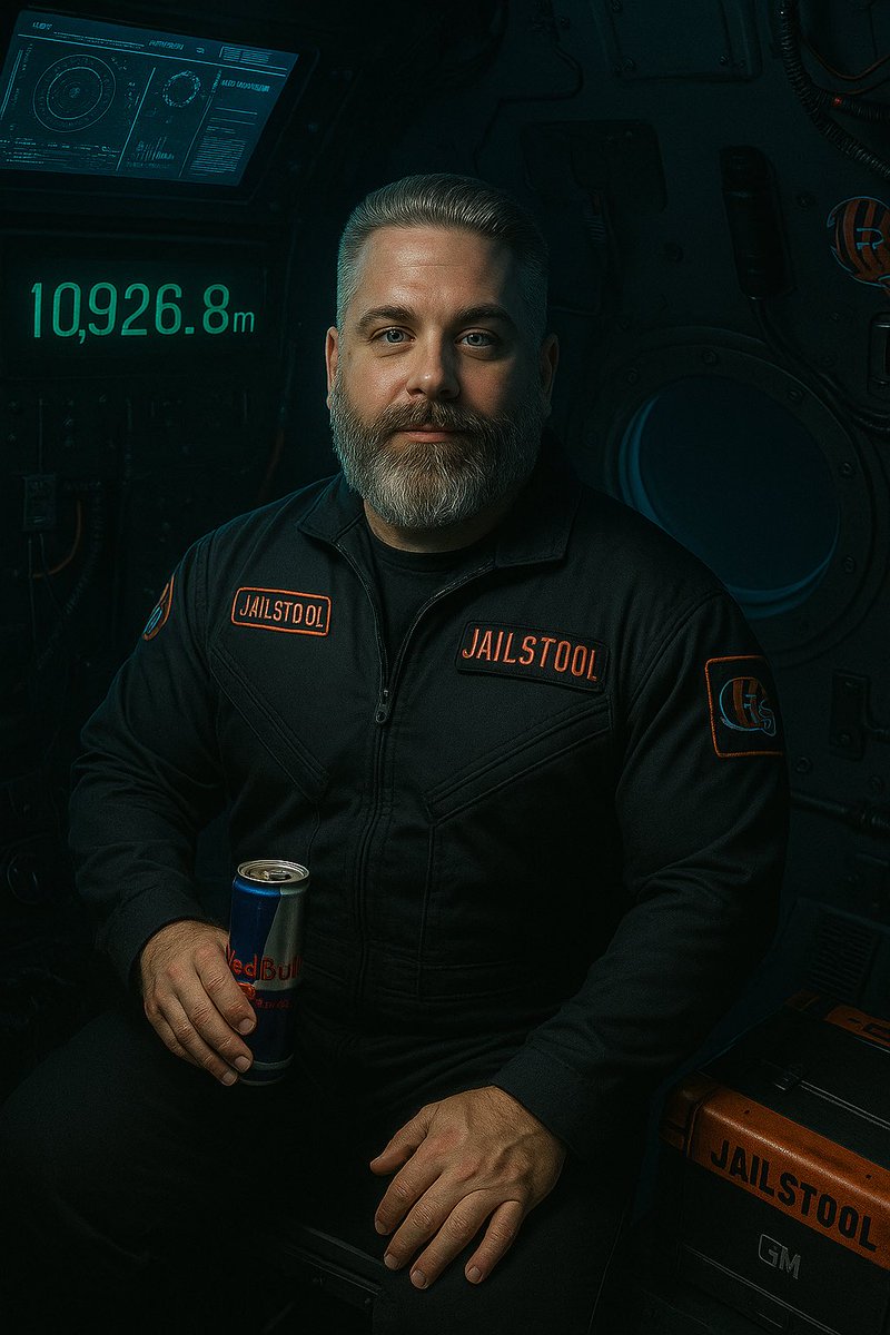 bslizzle8552's tweet image. 🌊 GOOD MORNING FROM THE BOTTOM OF THE WORLD.
10,926.8 meters down, sipping a Red Bull, watching pressure crush everything but conviction.
No cell service. No sunlight. Just me, Jailstool, and the deep.
GM from Challenger Deep. 💀🚤🔒 #Jailstool #GM #DeepConviction #RedBullDive