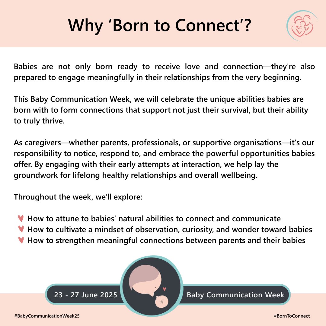 BrazeltonUK's tweet image. 🎉Tomorrow marks the start of the 6th annual #BabyCommunicationWeek!
Here's a round up of what Baby Communication Week is, the big vision, and the background to this year's theme #BornToConnect.
We hope you'll join in this great opportunity to raise awareness of babies voices.