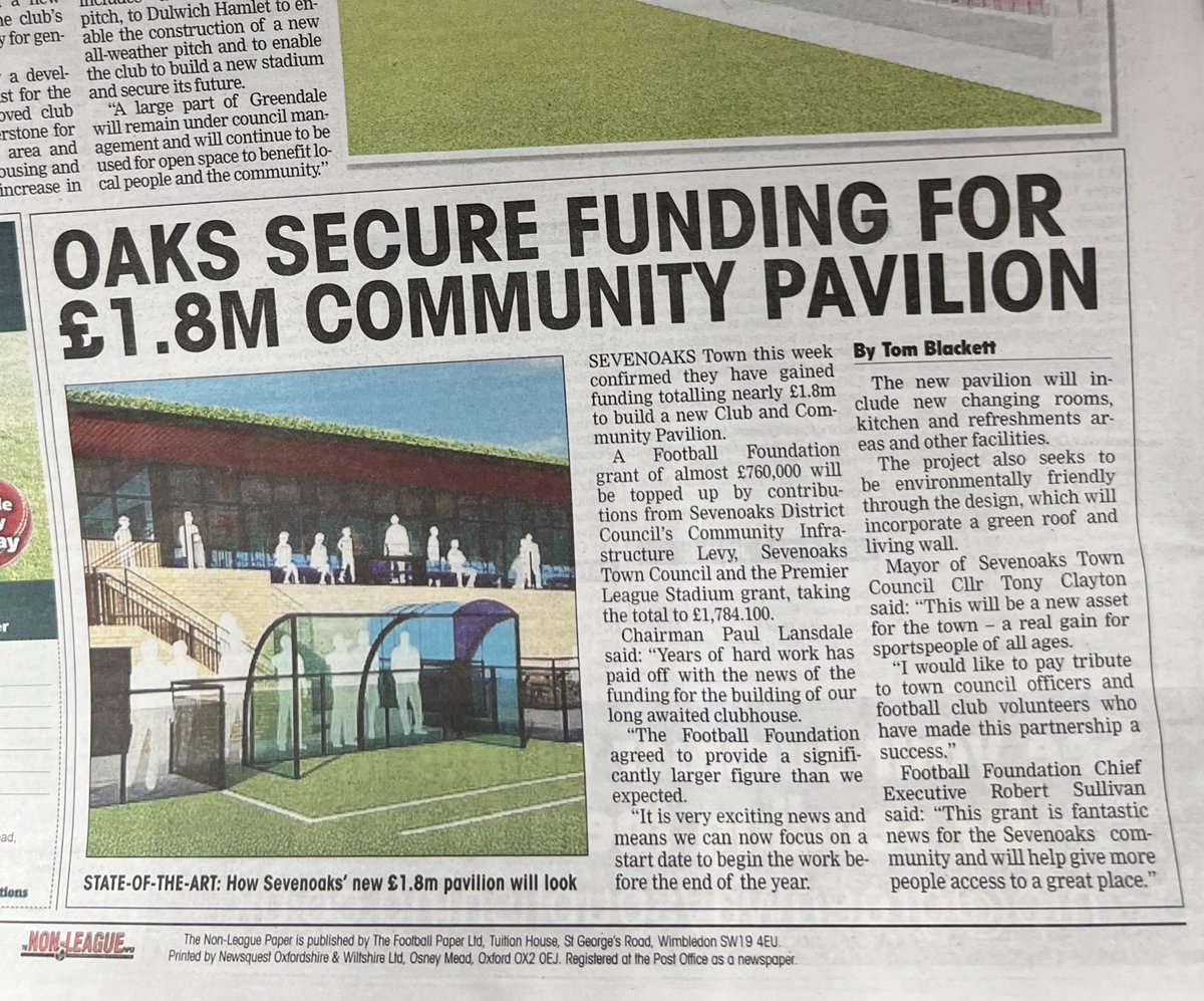 Nick Bunclark (@74bunick) on Twitter photo Love to see this on the back of <a href="/NonLeaguePaper/">The Non-League Paper</a> newspaper articles. What a great football club <a href="/SevenoaksTownFC/">Sevenoaks Town FC</a> 🤩 👏🏻👌🏻👍🏻 Love to see this on the back of <a href="/NonLeaguePaper/">The Non-League Paper</a> newspaper articles. What a great football club <a href="/SevenoaksTownFC/">Sevenoaks Town FC</a> 🤩 👏🏻👌🏻👍🏻