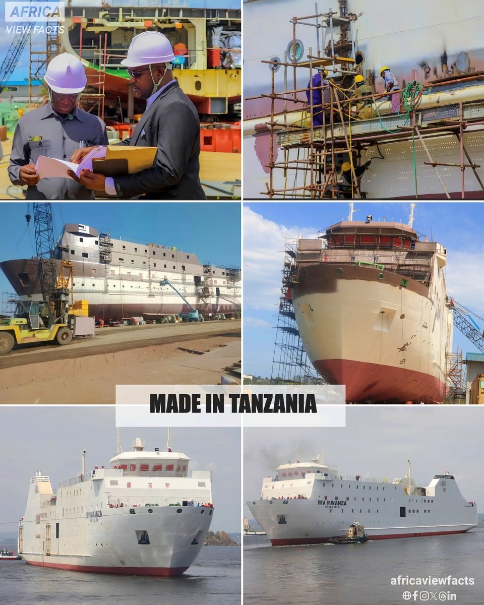 Made in Tanzania 🇹🇿, the MV Mwanza is a cargo and passenger ship built at the Port of Mwanza on Lake Victoria. 

It is the largest locally built freshwater vessel in East Africa, carrying up to 1,200 people, 400 tonnes of cargo, and 20 vehicles.