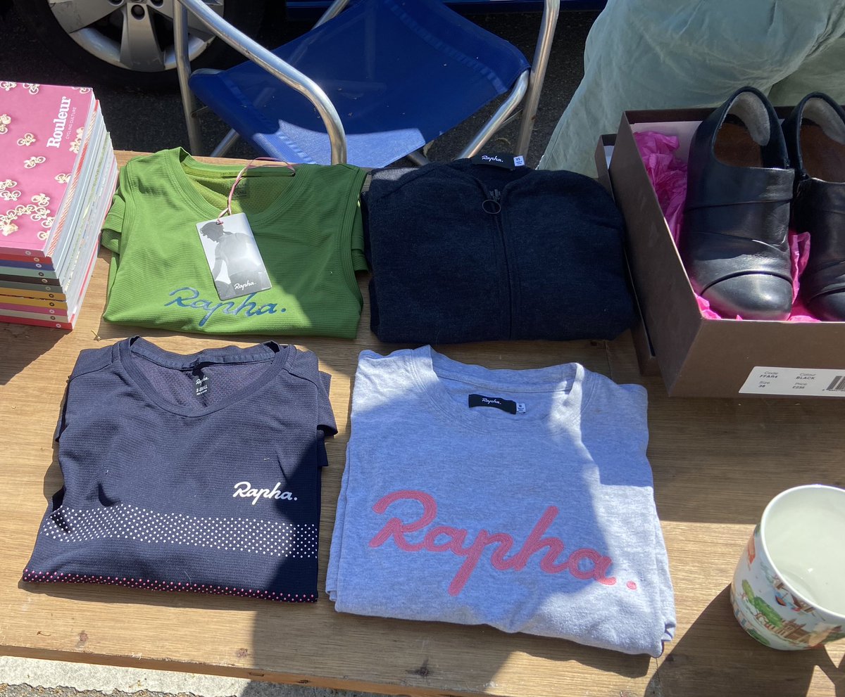 Doing a boot sale. We’ve not sold any of the Rapha. Peckham’s too cool