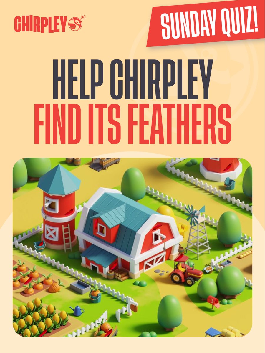 🧡Happy Sunday, Chirpians!

Challenge yourself with this fun little quiz by trying to find Chirpley's hidden feathers: