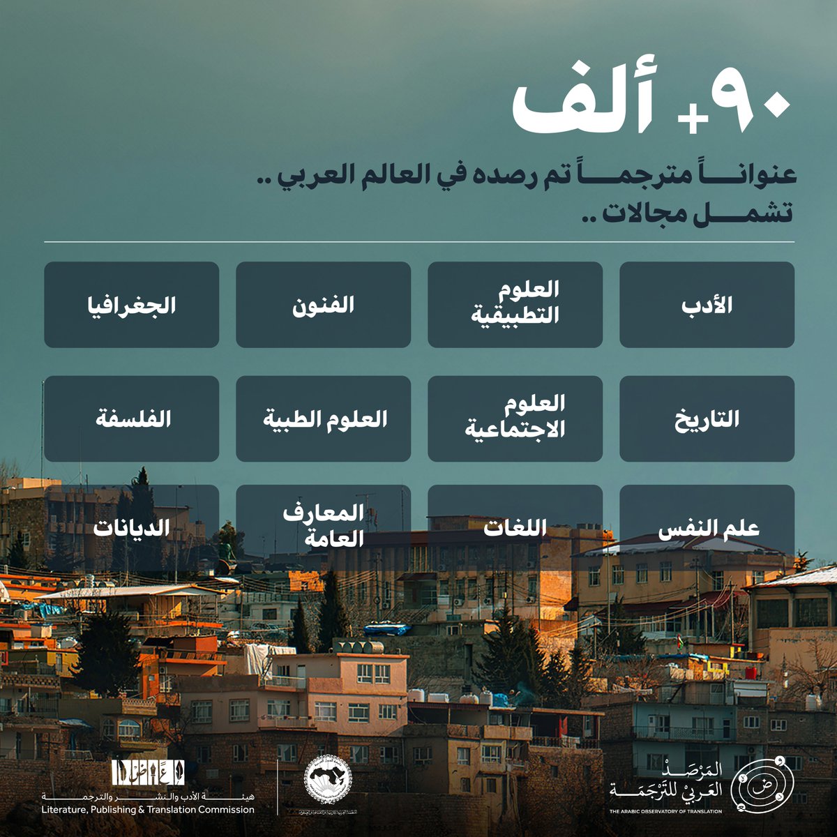 في بيبليوغرافية مركز #المرصد_العربي_للترجمة،
نرصد ونوثّق جهود الترجمة في العالم العربي،
ونفتح آفاقًا جديدة للمترجمين والباحثين والناشرين والمهتمين.
تعرّف على مكتبتنا الرقمية للأعمال المترجمة عبر منصة المرصد.

#هيئة_الأدب_والنشر_والترجمة
#الألكسو