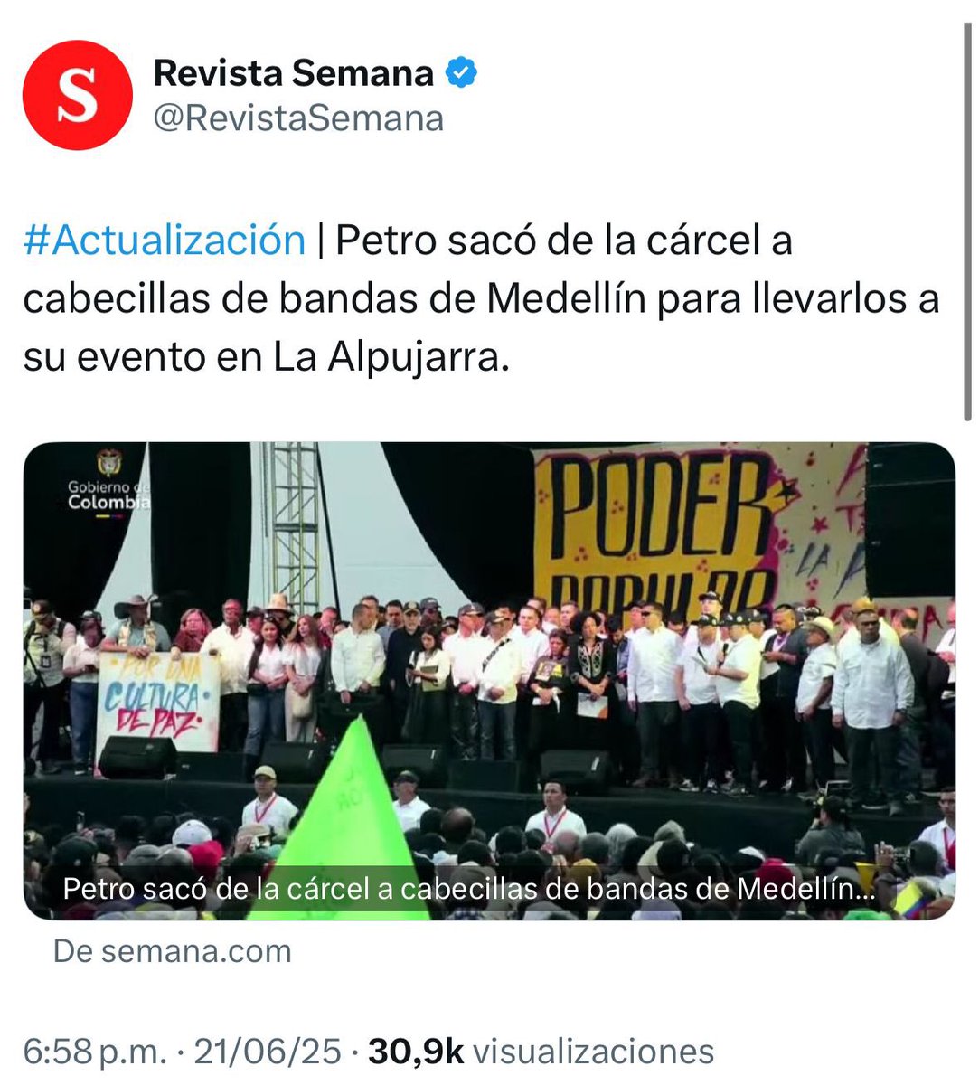 Dice mucho del gobierno de Petro que saque por unas horas de la cárcel a peligrosos criminales para presentarlos como símbolos de paz, mientras las víctimas siguen clamando justicia.

El pacto de la picota no fue una ficción.