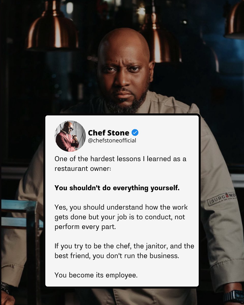 ChefStoneX's tweet photo. Today’s sermon.
#business #chefstone https://t.co/i5HgunyzUa