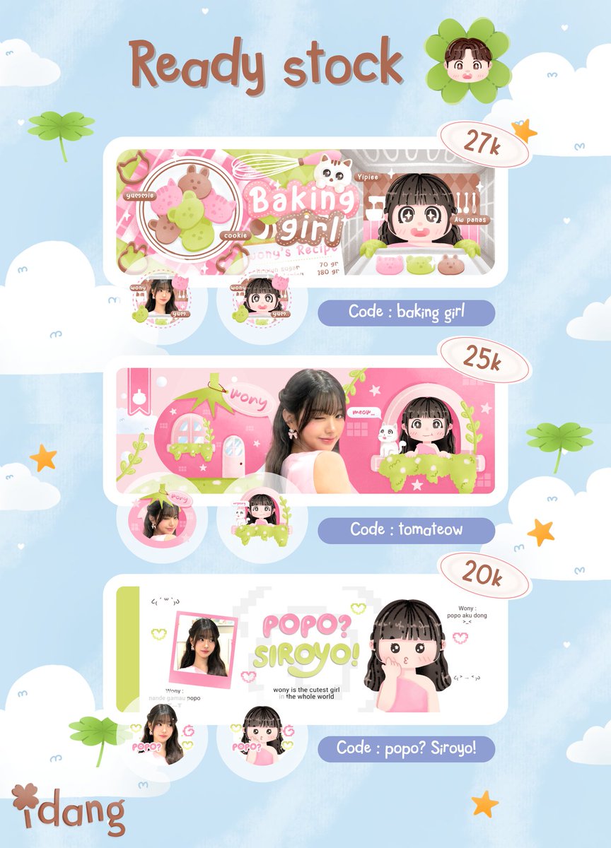 Help repost? Thankyou 🍀

Malam mentimunn, idang bawa 6 rs layout wony pinkeu pinkeu nichhh, untuk harga &amp; katalog tertera di bawah yapsss, yang mawu bisa cuz take lewat dm ya gezzzzzz

Tinqyu 💗

#zonauang