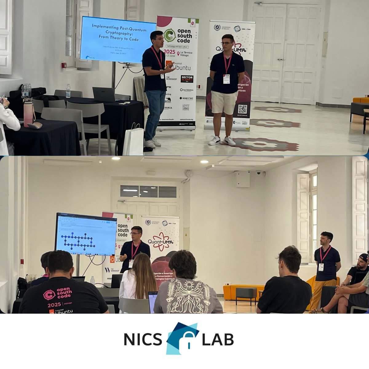 NICS Lab (@nics_lab) on Twitter photo NICS Lab paricipó en <a href="/OpenSouthCode/">OpenSouthCode</a> con dos sesiones sobre Criptografía Post-Cuántica, abordando los riesgos de la computación cuántica y mostrando herramientas prácticas del proyecto Open Quantum Safe.
🔗 u.uma.es/gBz/ NICS Lab paricipó en <a href="/OpenSouthCode/">OpenSouthCode</a> con dos sesiones sobre Criptografía Post-Cuántica, abordando los riesgos de la computación cuántica y mostrando herramientas prácticas del proyecto Open Quantum Safe.
🔗 u.uma.es/gBz/