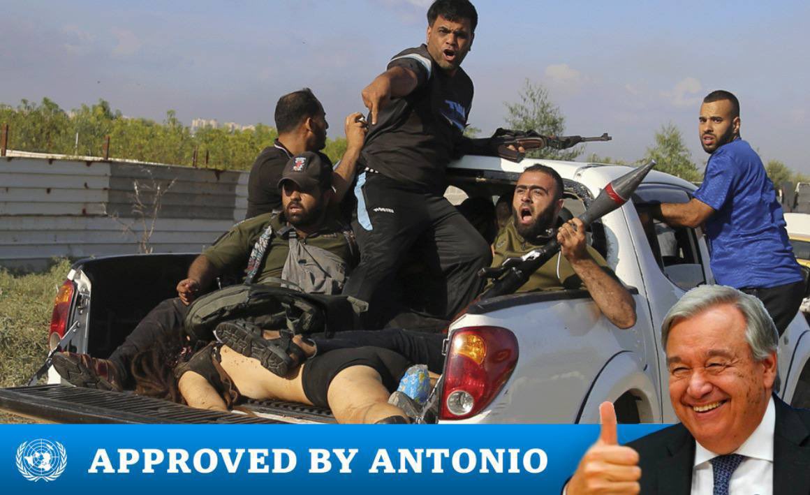 Today, as the IDF recovers the body of Yonatan Smerno (may he rest in peace) from Gaza, it is important to recognize that he was murdered and taken into Gaza by UN employees.

Yes, UN workers took part in the massacre of Jews simply for being Jews, and in doing so, helped ignite