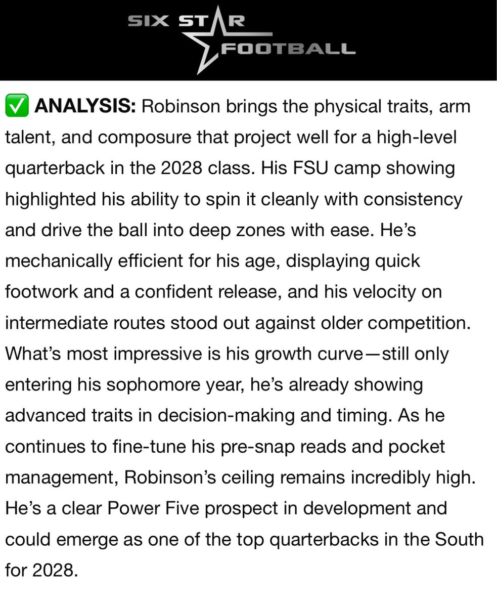 Cannon Robinson || 2028 (@cannonrobinson3) on Twitter photo Thank you <a href="/sixstarfootball/">Six Star Football | PLUS+</a> for the write up! #StackingDays <a href="/Coach_TokarzQB/">Coach Tony Tokarz</a> thanks for the work Thank you <a href="/sixstarfootball/">Six Star Football | PLUS+</a> for the write up! #StackingDays <a href="/Coach_TokarzQB/">Coach Tony Tokarz</a> thanks for the work