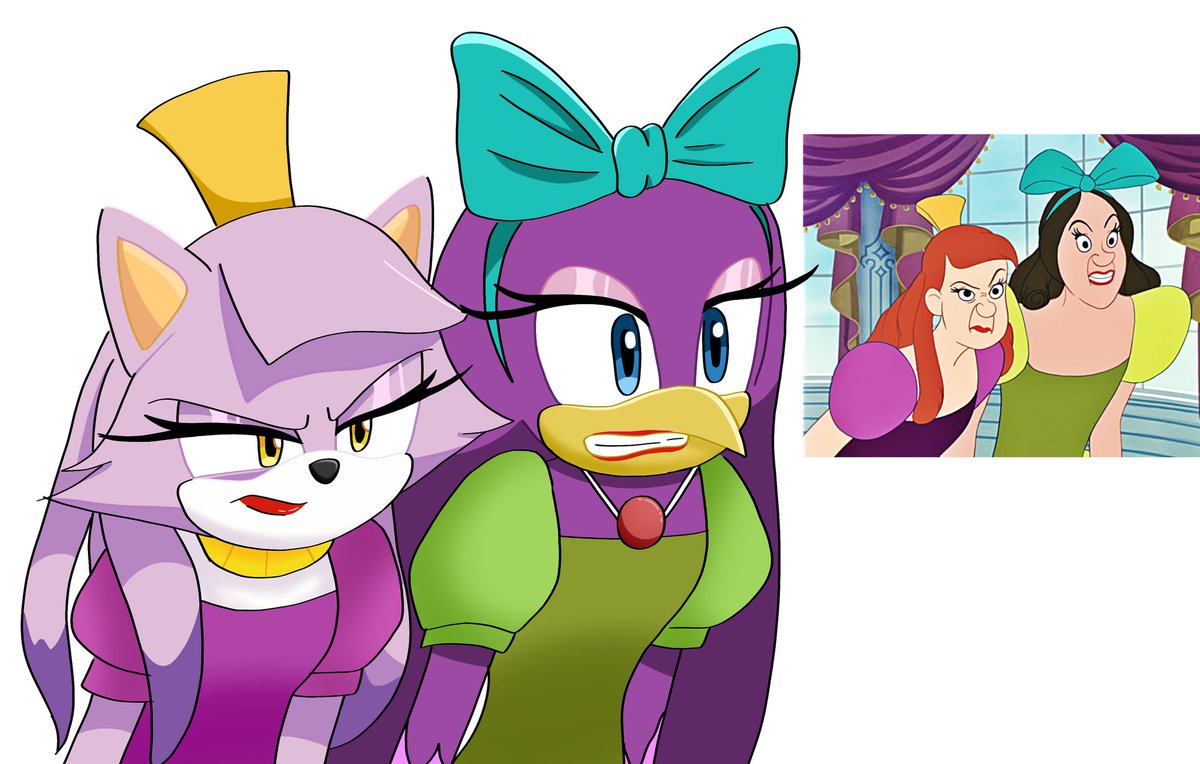 AzzayaAzza's tweet photo. Blaze and Wave as Anastasia &amp; Drizella✨️
#blazethecat #Wave #SonAmy https://t.co/y5kme8mB7a