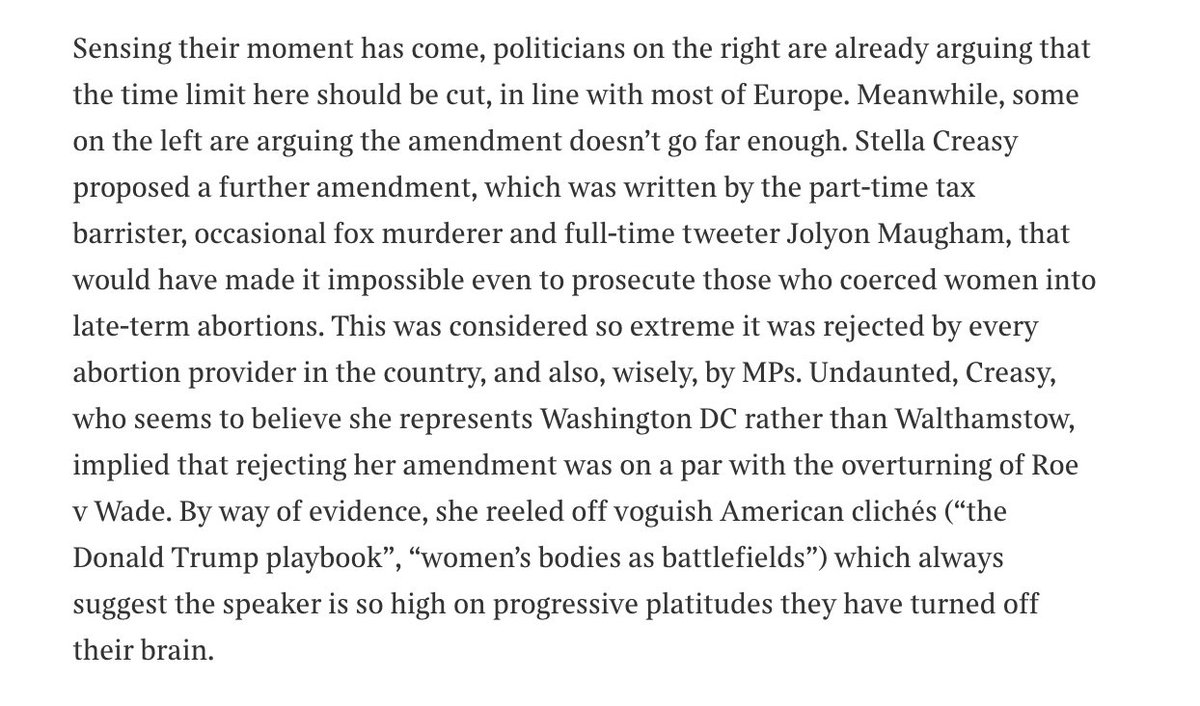 Brilliant (as ever) by <a href="/HadleyFreeman/">Hadley Freeman</a>, including on the 🤡🤡 partnership of Stella Creasy MP and Jolyon 'Angry Dad' Maugham KC.

"Abortion overreach will backfire on women" <a href="/thetimes/">The Times and The Sunday Times</a>