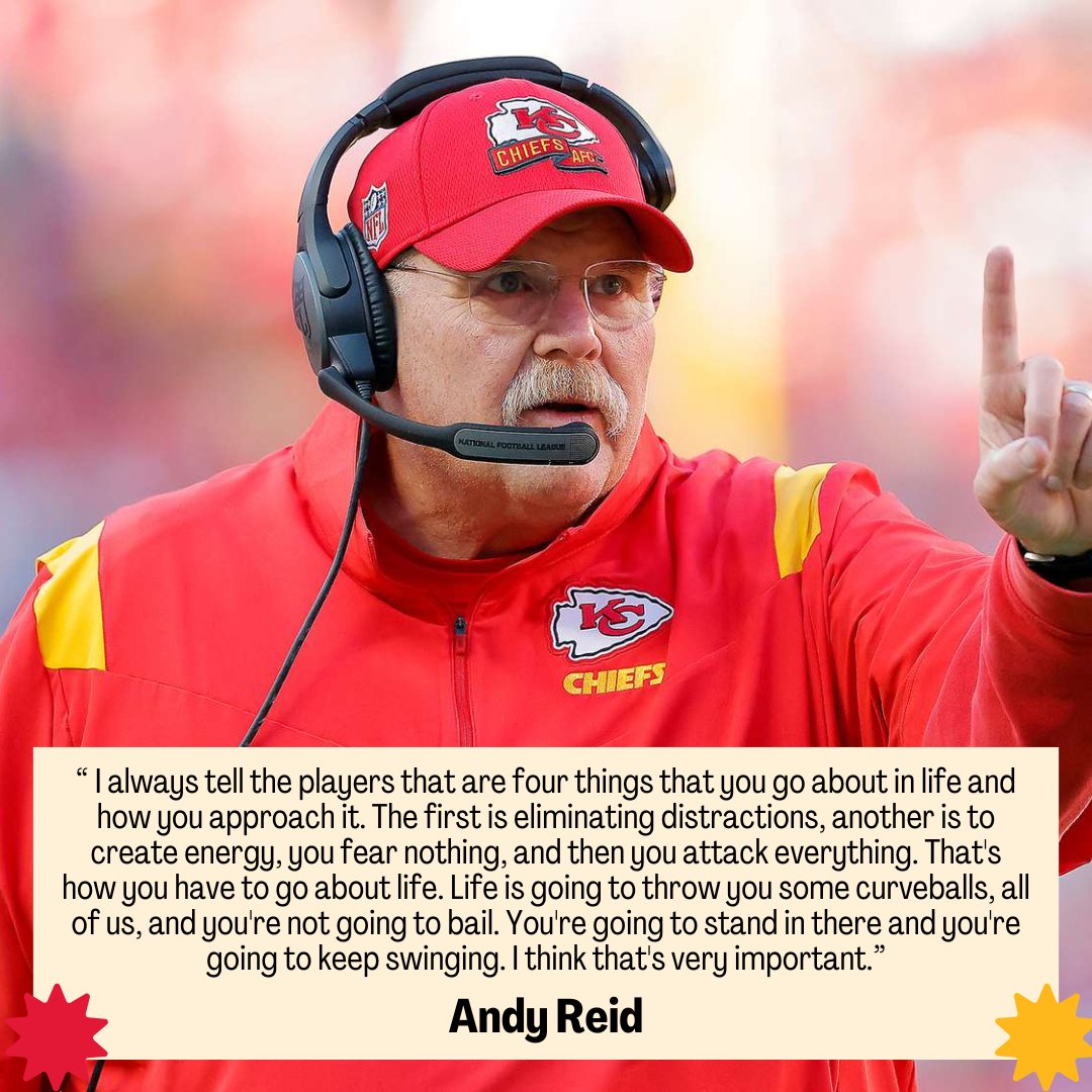 Coach AJ 🎯 Mental Fitness (@coachajkings) on Twitter photo Andy Reid’s 4 rules aren't just football advice - they’re a blueprint for life.
Rooted in focus, action, resilience, and consistency.
1: Eliminate distractions
2: Create energy
3: Fear nothing
4: Attack everything
Look at his quote. It's about ownership and living on purpose. Andy Reid’s 4 rules aren't just football advice - they’re a blueprint for life.
Rooted in focus, action, resilience, and consistency.
1: Eliminate distractions
2: Create energy
3: Fear nothing
4: Attack everything
Look at his quote. It's about ownership and living on purpose.