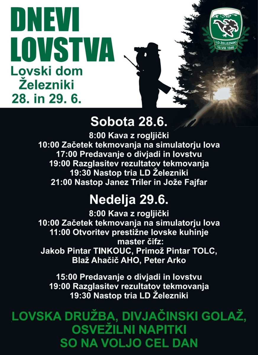 DanielKalan's tweet image. Naslednji teden bo v 🌐 #Železniki pestro.
Osrednji del 🏁 #rallyŽelezniki (štart, cilj, regroup) se seli pred Plavž v središču Železnikov, člani domačega 🦌 lovskega društva so pa le 30 metrov oddaljeni od njih. 🧑‍🍳

Vabljeni, vreme bo.