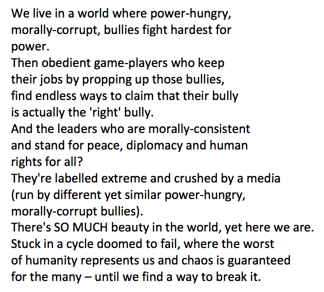 Thoughts today on why the world is the way it is...
