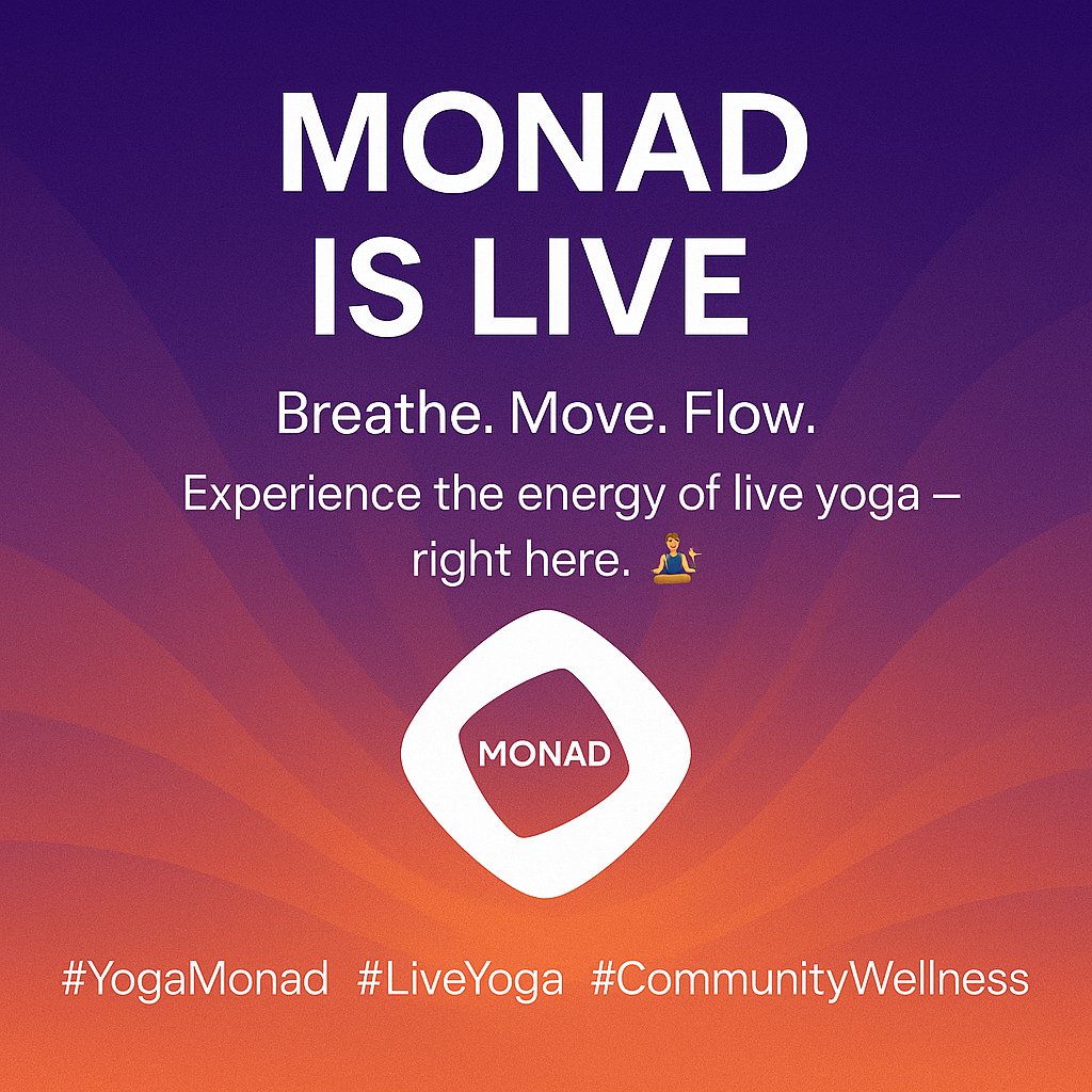 dreamscape_2001's tweet photo. MONAD IS LIVE!
Start your day with calm, clarity, and movement.
Join us now for a refreshing live yoga session at Monad. 🧘♀️✨
#YogaMonad #LiveYoga #CommunityWellness #MonadVibes
@monad_xyz
Gmonad 💜 https://t.co/fZEUZFLzZ5