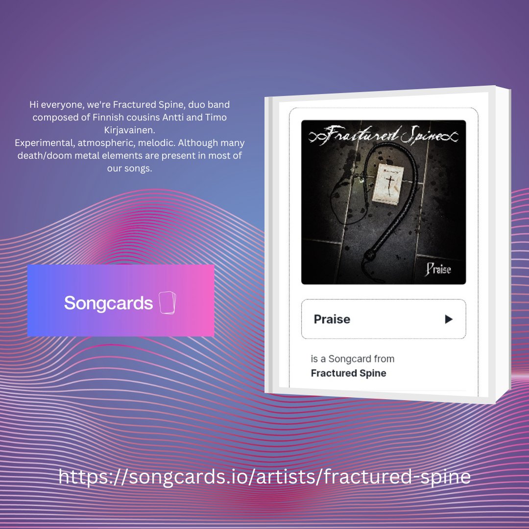Indie Music Lift ( Music Promoter) (@neomusic7) on Twitter photo IndieMusicLift's Card of the Day pick, Praise by Fractured Spine <a href="/fracturedspine/">Fractured Spine</a>
Listen via link in the bio of <a href="/unlockyoursound/">Christopher Carvalho</a>
songcards.io/artists/fractu…
For Music distribution services visit StreamOnDistro <a href="/streamondistro/">Streamondistro (music distributor)</a>
#songcards #proofoffan <a href="/PhoenixRecord13/">Phoenix Records</a> IndieMusicLift's Card of the Day pick, Praise by Fractured Spine <a href="/fracturedspine/">Fractured Spine</a>
Listen via link in the bio of <a href="/unlockyoursound/">Christopher Carvalho</a>
songcards.io/artists/fractu…
For Music distribution services visit StreamOnDistro <a href="/streamondistro/">Streamondistro (music distributor)</a>
#songcards #proofoffan <a href="/PhoenixRecord13/">Phoenix Records</a>