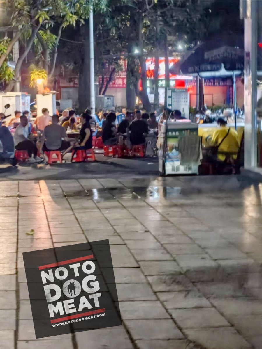 notodogmeat's tweet photo. It’s been raining heavily but that has not dampened the crowd’s appetite for the flesh of tortured dogs #endyulinforever #notodogmeat https://t.co/uzndedIofk