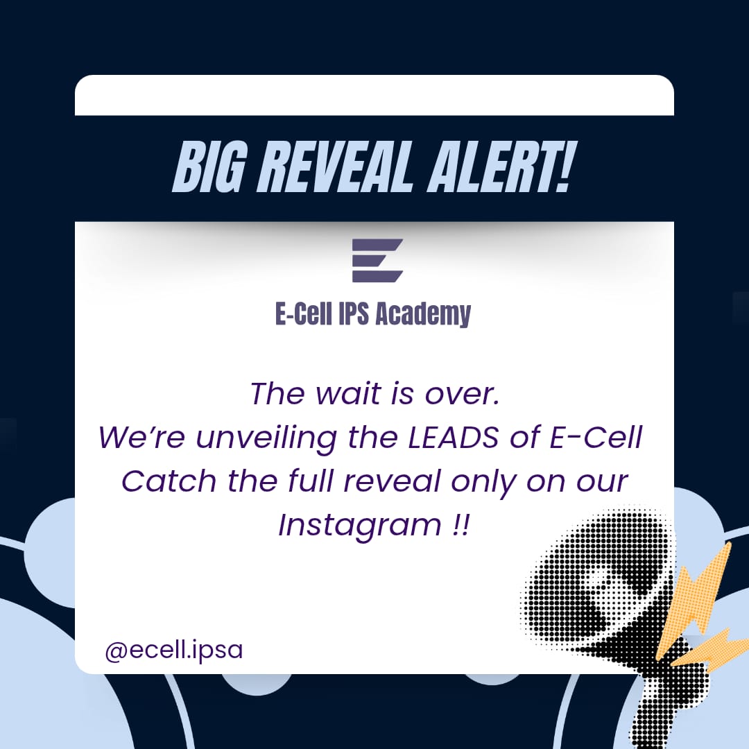 The next chapter of E-Cell begins here — leads unveiled.   Catch the reveal on Insta! 👀 #ECell2025 #MeetTheLeads #BuiltByUs

Check it out here: [instagram.com/p/DLM_ektoM97/…]