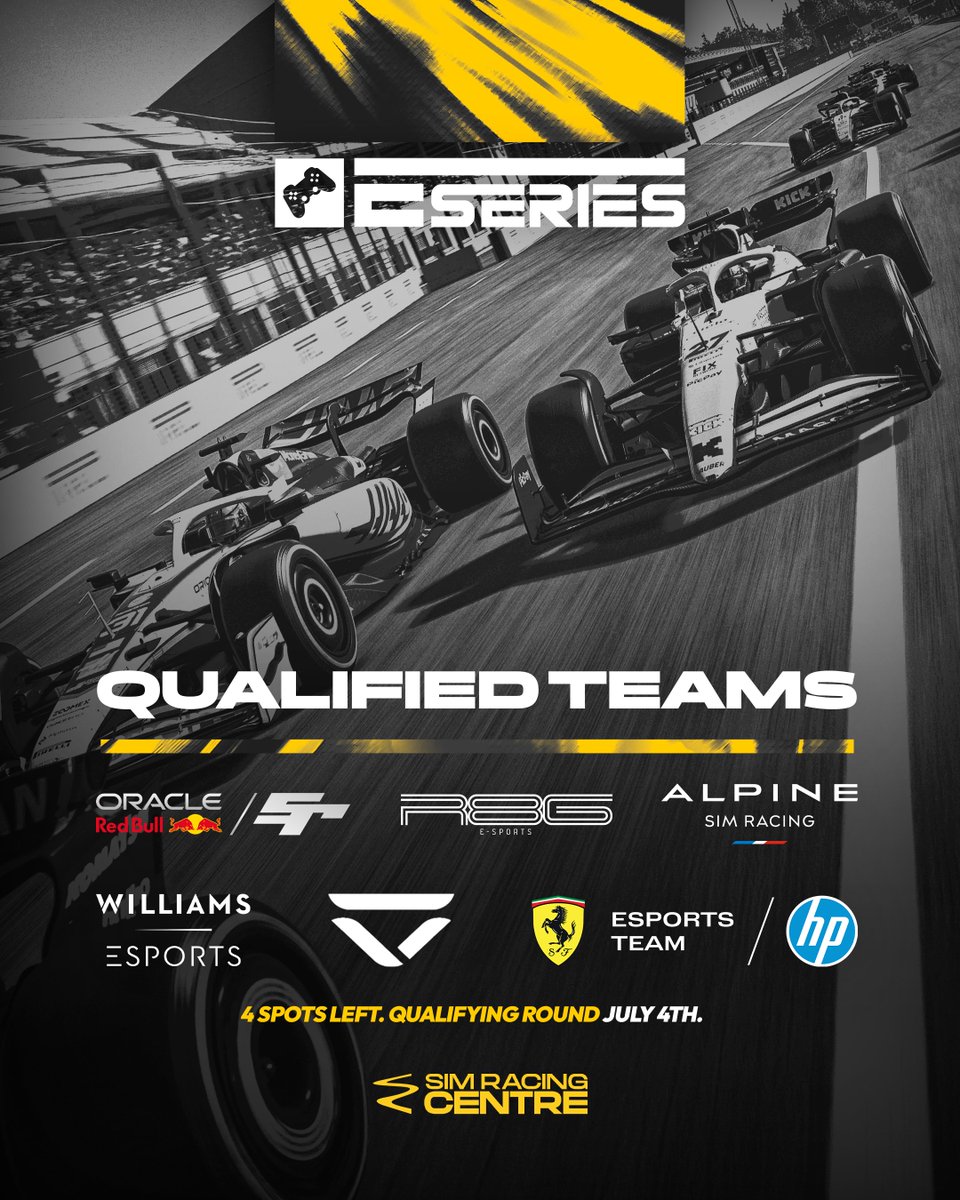PSGL (@premiersimgl) on Twitter photo E Series S6 is shaping up to be the best yet! 🤩
S5 champions <a href="/VeloceEsports/">Veloce</a> (Academy) are back 👊
We have 5️⃣ #F1Esports teams signed up...
<a href="/redbullsimrace/">Oracle Red Bull Sim Racing</a>
<a href="/r8gesports/">R8G eSports</a>
<a href="/AlpineSimRacing/">Alpine Sim Racing</a>
<a href="/WilliamsEsports/">Williams Sim Racing</a>
<a href="/ScuderiaFerrari/">Scuderia Ferrari HP</a>
All six teams will automatically qualify
#PSGLESeries E Series S6 is shaping up to be the best yet! 🤩
S5 champions <a href="/VeloceEsports/">Veloce</a> (Academy) are back 👊
We have 5️⃣ #F1Esports teams signed up...
<a href="/redbullsimrace/">Oracle Red Bull Sim Racing</a>
<a href="/r8gesports/">R8G eSports</a>
<a href="/AlpineSimRacing/">Alpine Sim Racing</a>
<a href="/WilliamsEsports/">Williams Sim Racing</a>
<a href="/ScuderiaFerrari/">Scuderia Ferrari HP</a>
All six teams will automatically qualify
#PSGLESeries