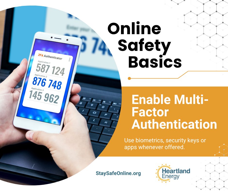 Stay safe online➡️ Enable multi-factor authentication (MFA)

That extra step to your login process makes it harder to break into your account. Face scans, fingerprints and security keys are best.

#InternetSafetyMonth👨‍💻 #cybersecurity #cybertips

@staysafeonline