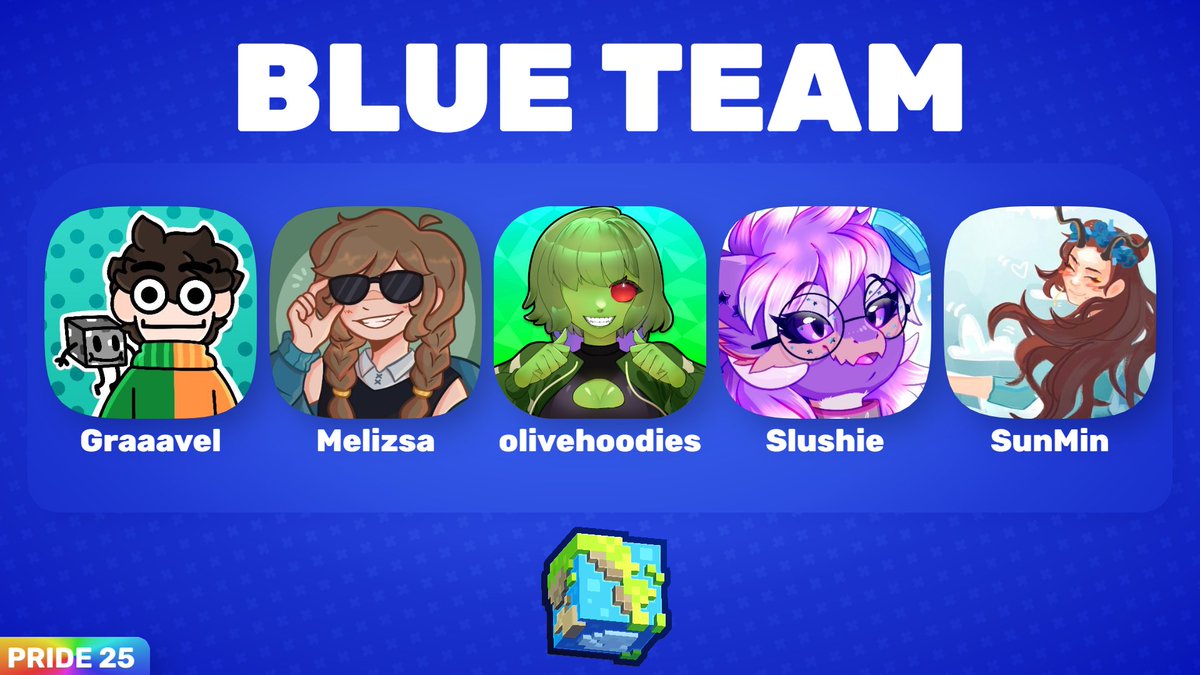 BiomeBattle's tweet image. 🫐 Introducing: Blue Team

@graavel @melizsayay @olivehoodies @SlushieVRC @LittleMissSun 

Watch them compete in BiomeBattle Pride 25
June 29th at 7:00pm BST // 2:00pm ET