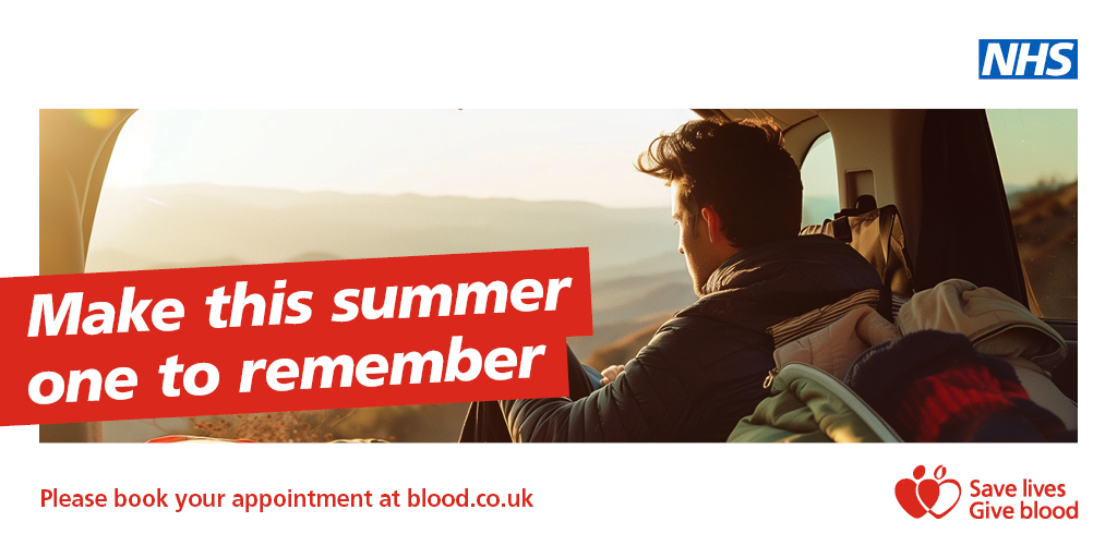 Sun, sea, and saving lives ☀️

Summer 2025 is officially here! Consider adding blood donation to your plans this season ❤️

And if you're jetting off for your holidays, please remember to check your eligibility to donate when you return.

#GiveBlood #SaveLives #NHS #Summer