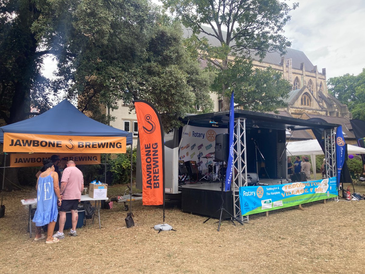 At Udney Hall Gardens today for #Teddington Summer Fair! Pouring all day until 5pm - do come and see us! 🍻