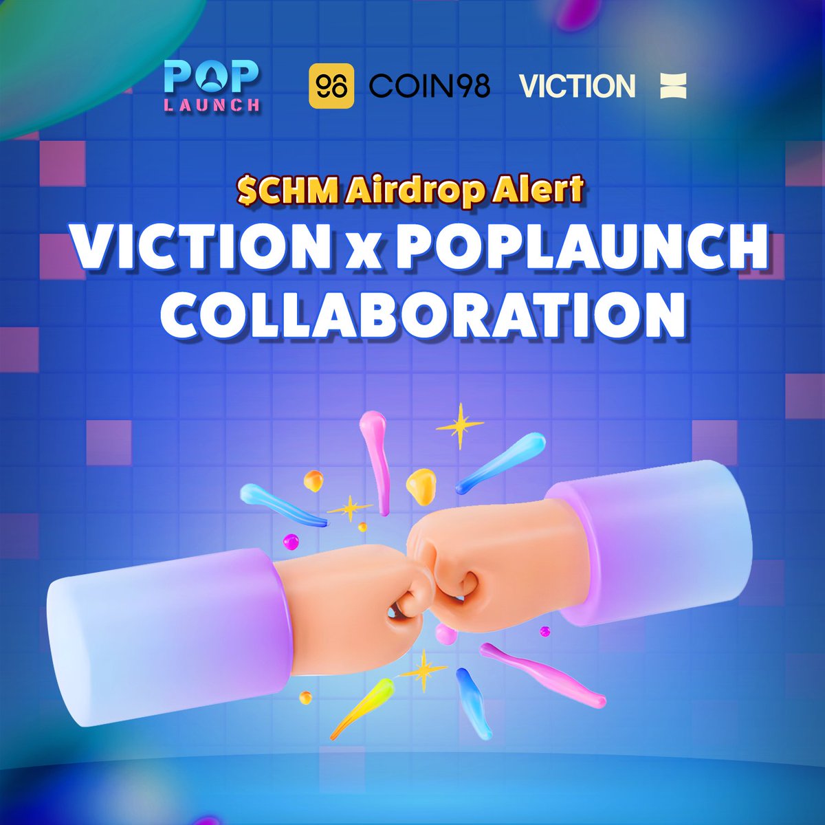 pop_launch's tweet photo. $CHM Airdrop Alert – Viction x PopLaunch Collaboration

$CHM Airdrop is Here with Viction!

👉 Click here to create a Viction wallet and link your wallet to receive airdrop on PopLaunch: https://t.co/hiXcgPAyHN

#PopLaunch #Viction #Memepad #C98 https://t.co/megOr9hjgp