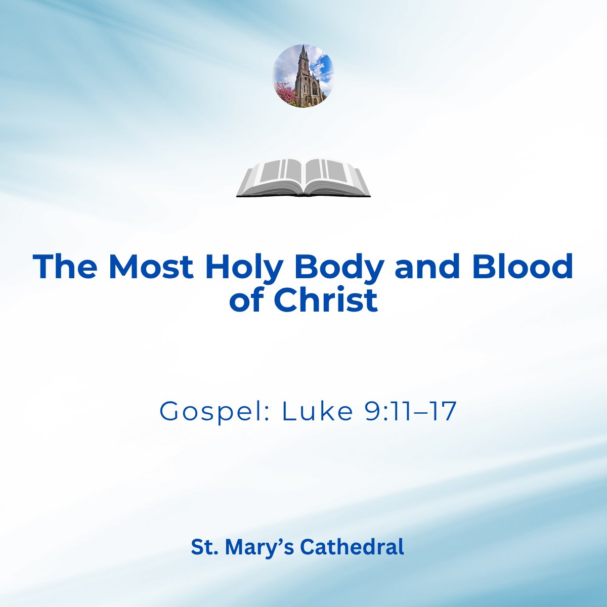 "They all ate as much as they wanted." (Luke 9:17)
We celebrate the gift of the Eucharist — Christ truly present, feeding His people.
#CorpusChristi #GospelReflection #StMarysCathedral