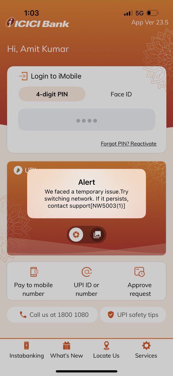 ak_9042's tweet photo. @ICICIBank iMobile banking app is not working for few days kindly look into it https://t.co/g0q9sLApnK