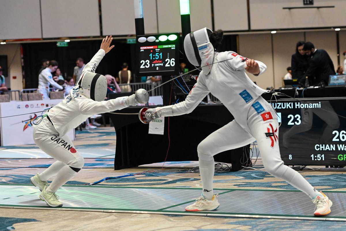 FIE_fencing's tweet photo. Day 6 at the 2025 Asian Fencing Championships in Bali! 🇮🇩
🥉 Bronze medal match – Women’s Team Epee!
🇭🇰 Hong Kong China secured the bronze with a 40-32 win over 🇯🇵 Japan! 👏🗡️

Team Hong Kong, China
Wai Ling Chan
Ka Mong Chu
Kaylin Sin Yan Hsieh
Yik Hei Coco Lin

📊 Full Results: https://t.co/BUAYuoCdip
📺 Watch live: https://t.co/qzLKm9Rva2
#fencing #escrime #esgrima #FIE #AsianChampionships #Bali2025 #Indonesia #zonalchampionships #epee
📸 Eva Pavia Gomes | #BizziTeam
