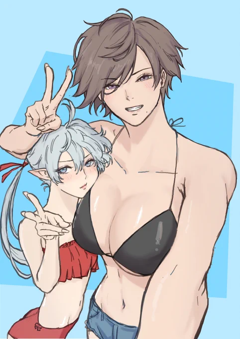 夏!水着!アリゼーちゃんと自撮り!