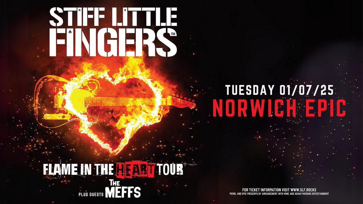 Not long now! Stiff Little Fingers are all set to raise the roof at Epic, Norwich, on 01/07/2025 - epic-tv.com/events/event/s… #Norfolk